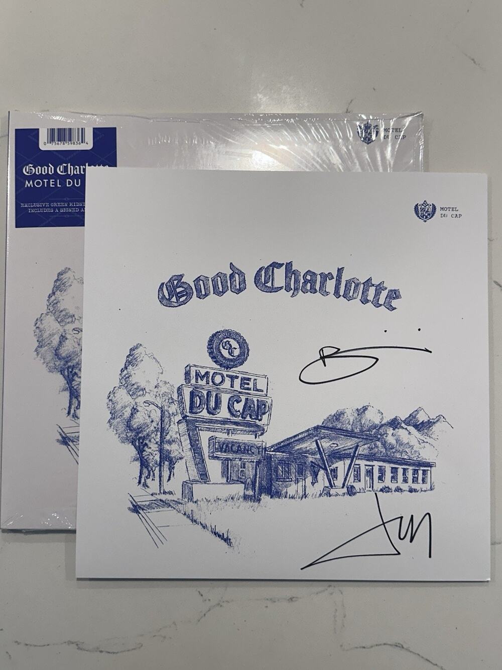 Good Charlotte Signed Motel Du Cap LP Limited Midnight Green Vinyl AUTOGRAPH #2